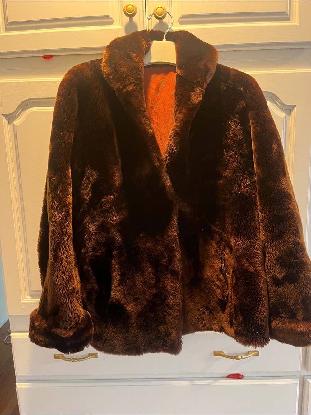 Vintage Brown Mouton Fur Coat
